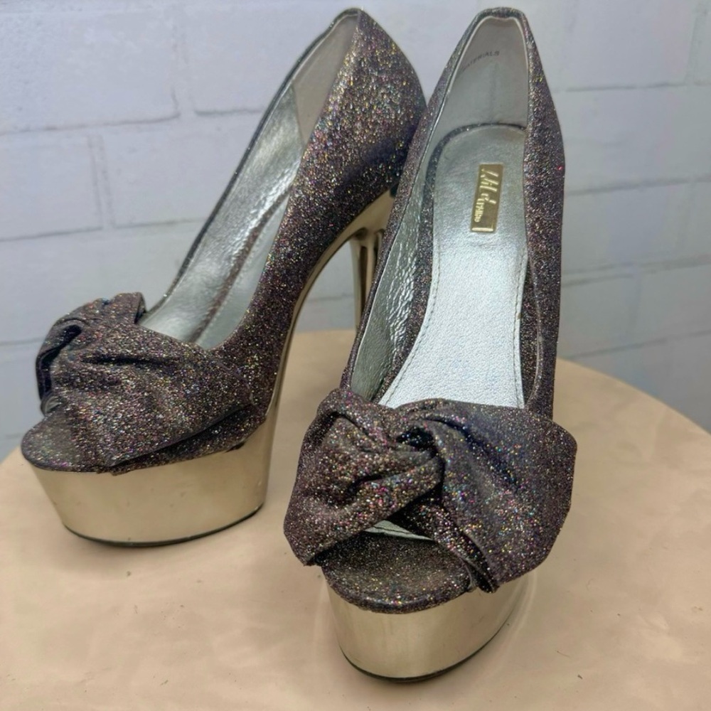 Glittery Glam stiletto pumps by Wild Pair
